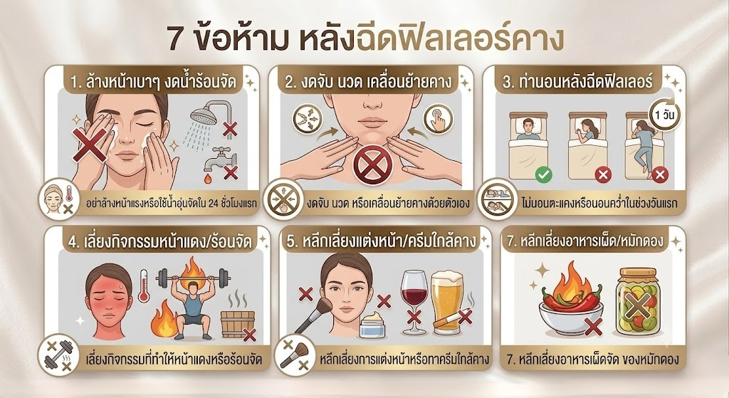7 ข้อห้าม หลังฉีดฟิลเลอร์คาง