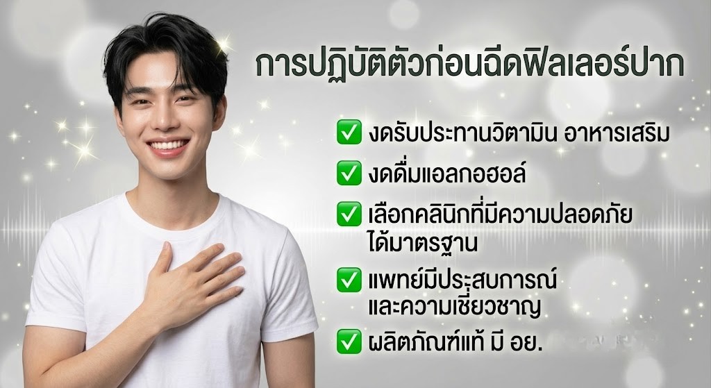 การปฏิบัติตัวก่อนฉีดฟิลเลอร์ปาก
