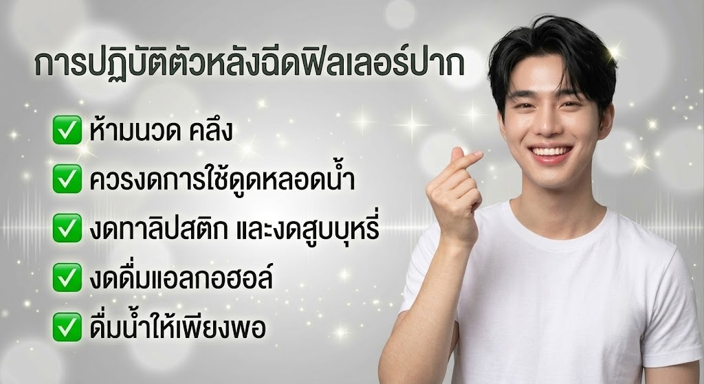 การปฏิบัติตัวหลังฉีดฟิลเลอร์ปาก