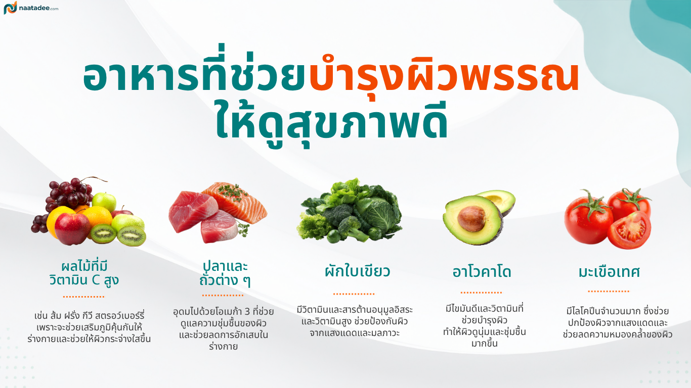 อาหารที่ช่วยบำรุงผิวพรรณให้ดูสุขภาพดี