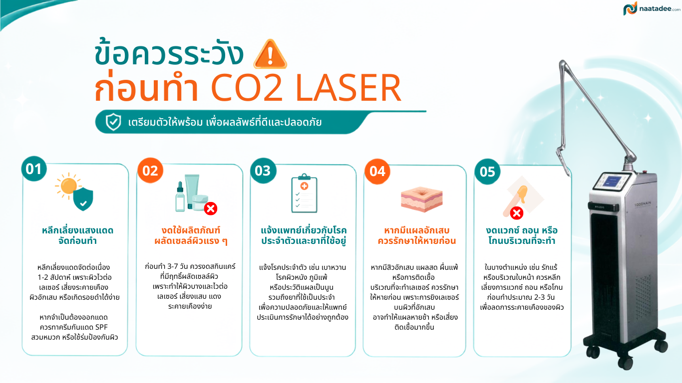 ข้อควรระวังก่อนทำ CO2 Laser
