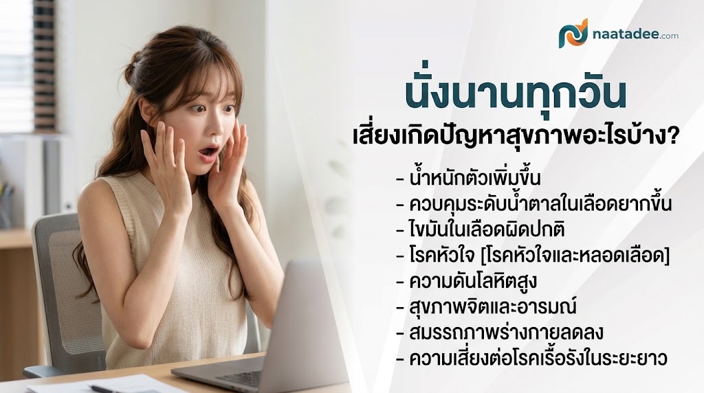 นั่งนานทุกวัน เสี่ยงเกิดปัญหาสุขภาพอะไรบ้าง